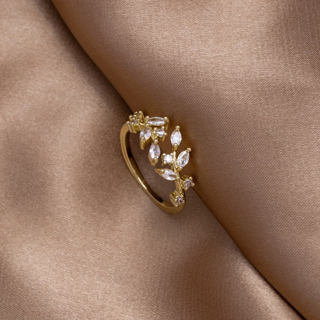Anillo Enredadera de Cristal en Oro 18K - Velour™