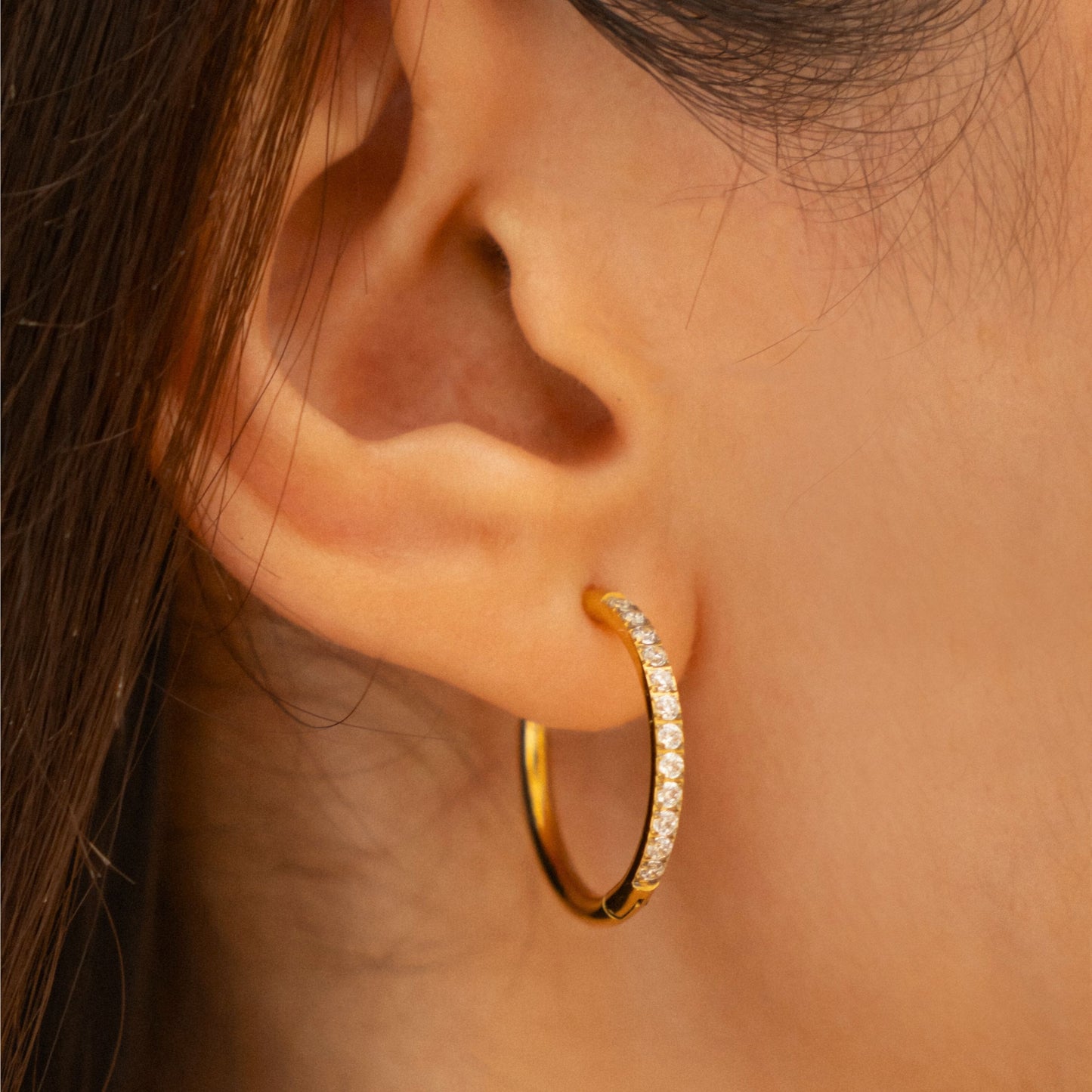 Pendientes Aro Pavé Grande - Velour™