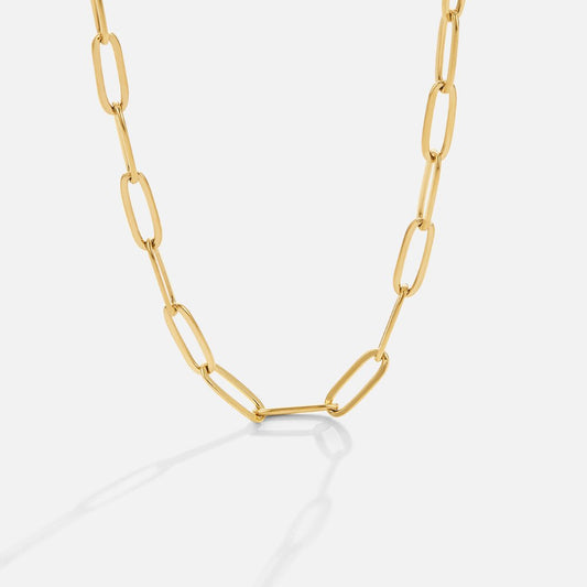 Collar Eslabón Paperclip de Oro - Velour™